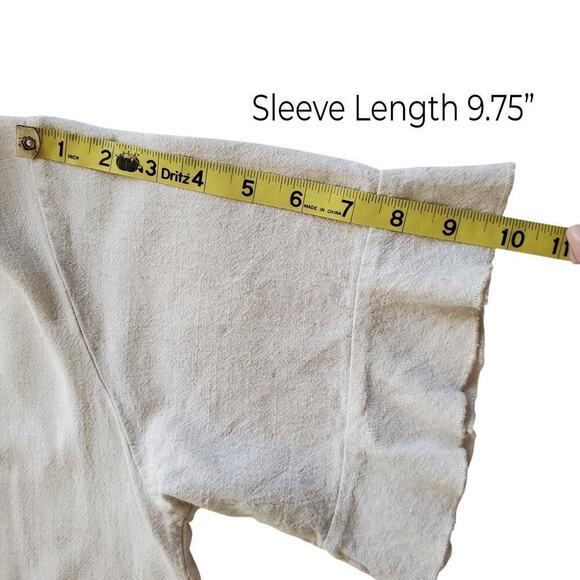 Linen Cotton Blend Dress Loose Fitting Oversized Natural Unbleached Color Size S - Picture 14 of 16